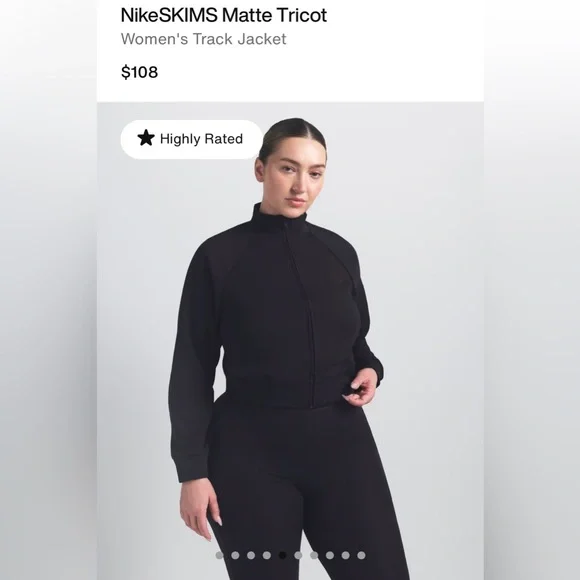 Nike SKIMS Matte Tricot Track Jack - Black Size Large NWOT - Picture 3 of 14